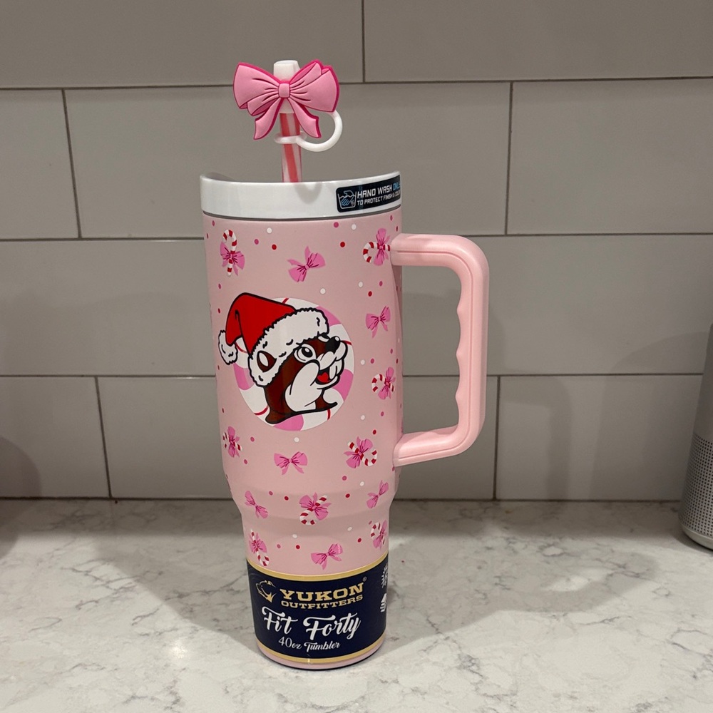 Buc-es’s Festive Pink and Blue Holiday Cup